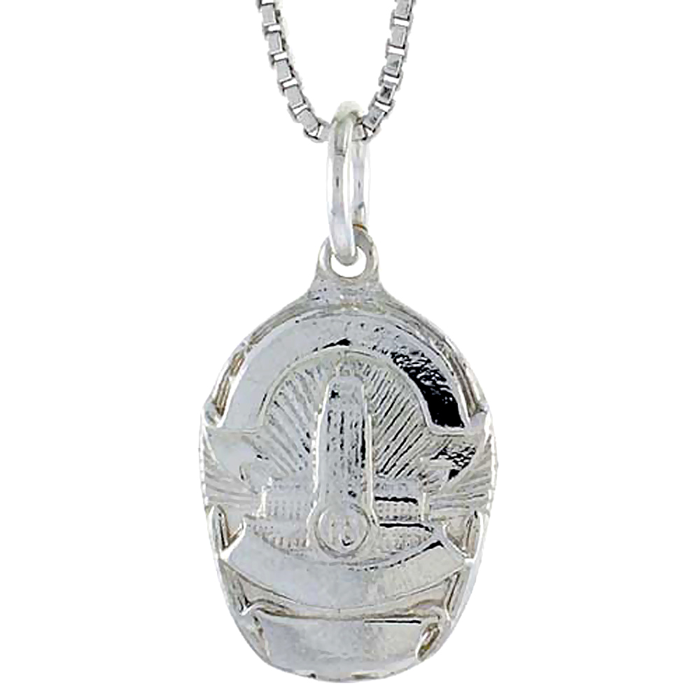 STERLING SILVER LOS ANGELES POLICE BADGE PENDANT, 5/8 INCH TALL
