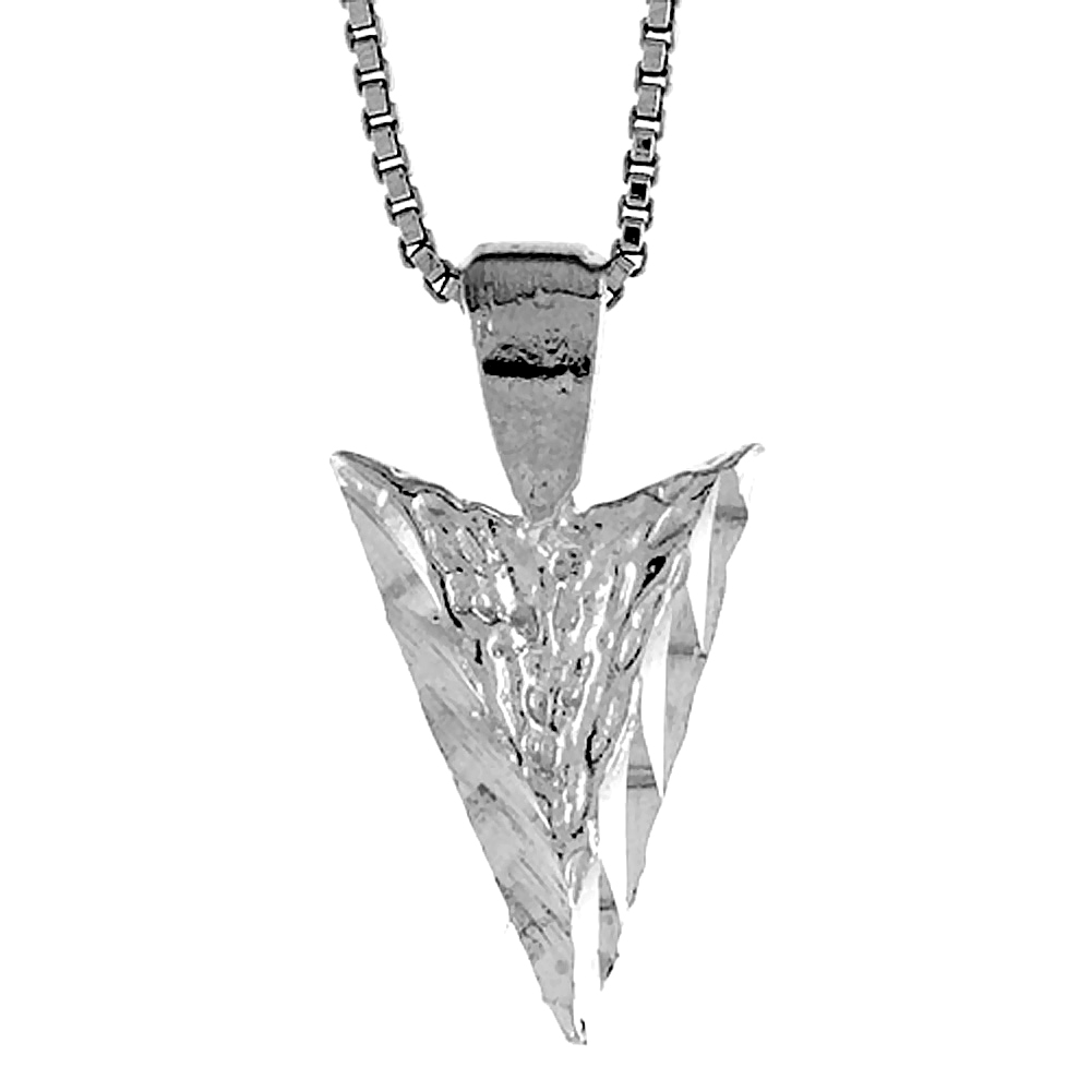 STERLING SILVER TINY ARROWHEAD PENDANT, 5/8 INCH TALL