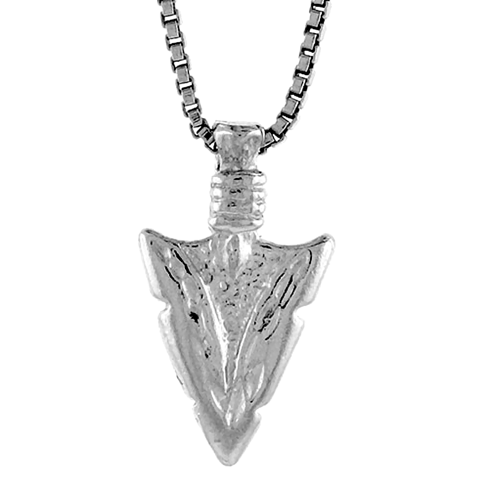 STERLING SILVER TINY ARROWHEAD PENDANT, 1/2 INCH TALL