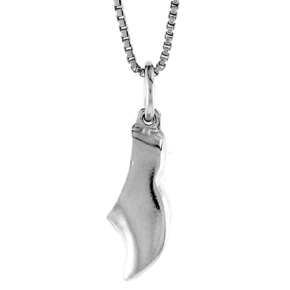 STERLING SILVER WOODEN SHOE PENDANT, 3/4 INCH TALL