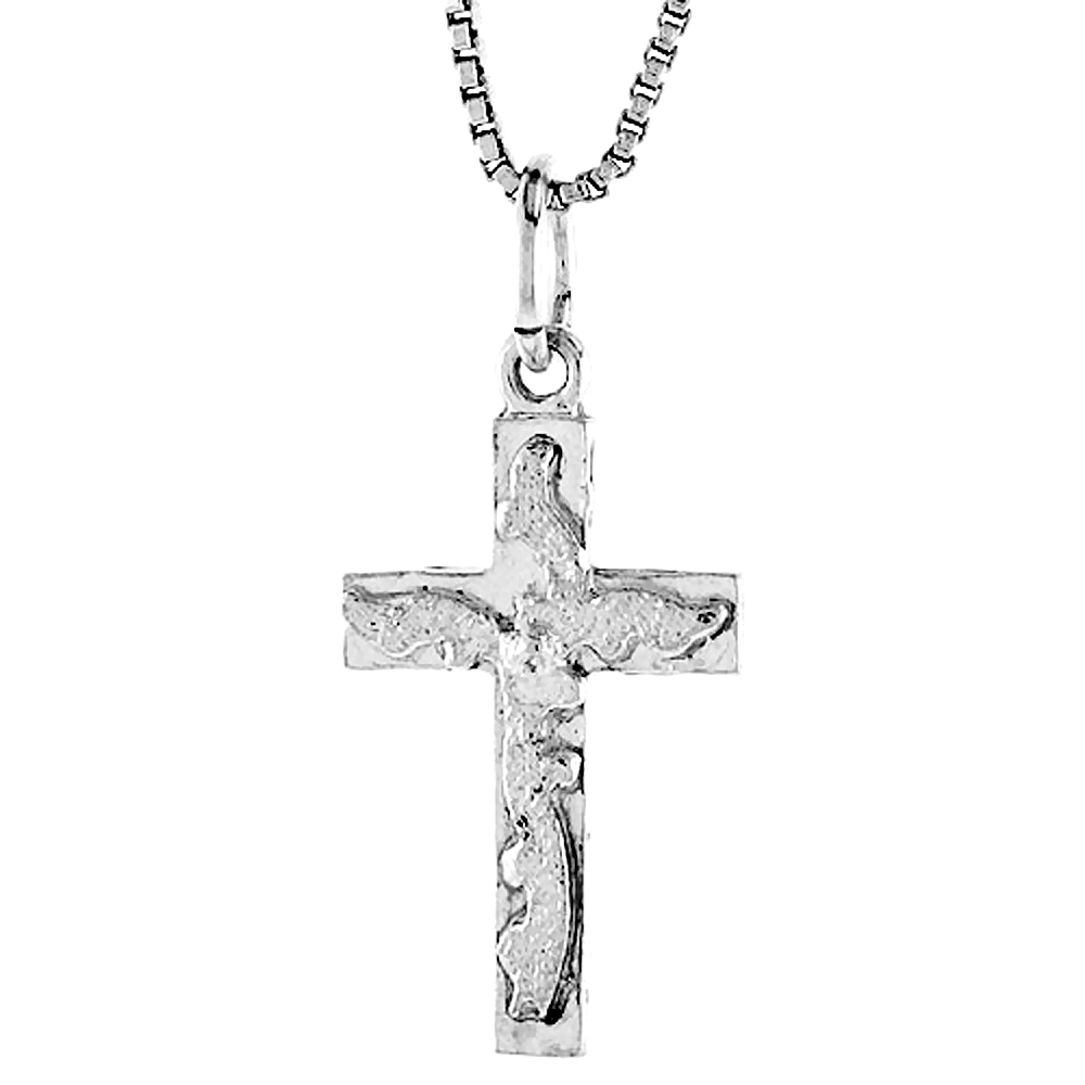 Sterling Silver Cross Pendant, 7/8 inch 