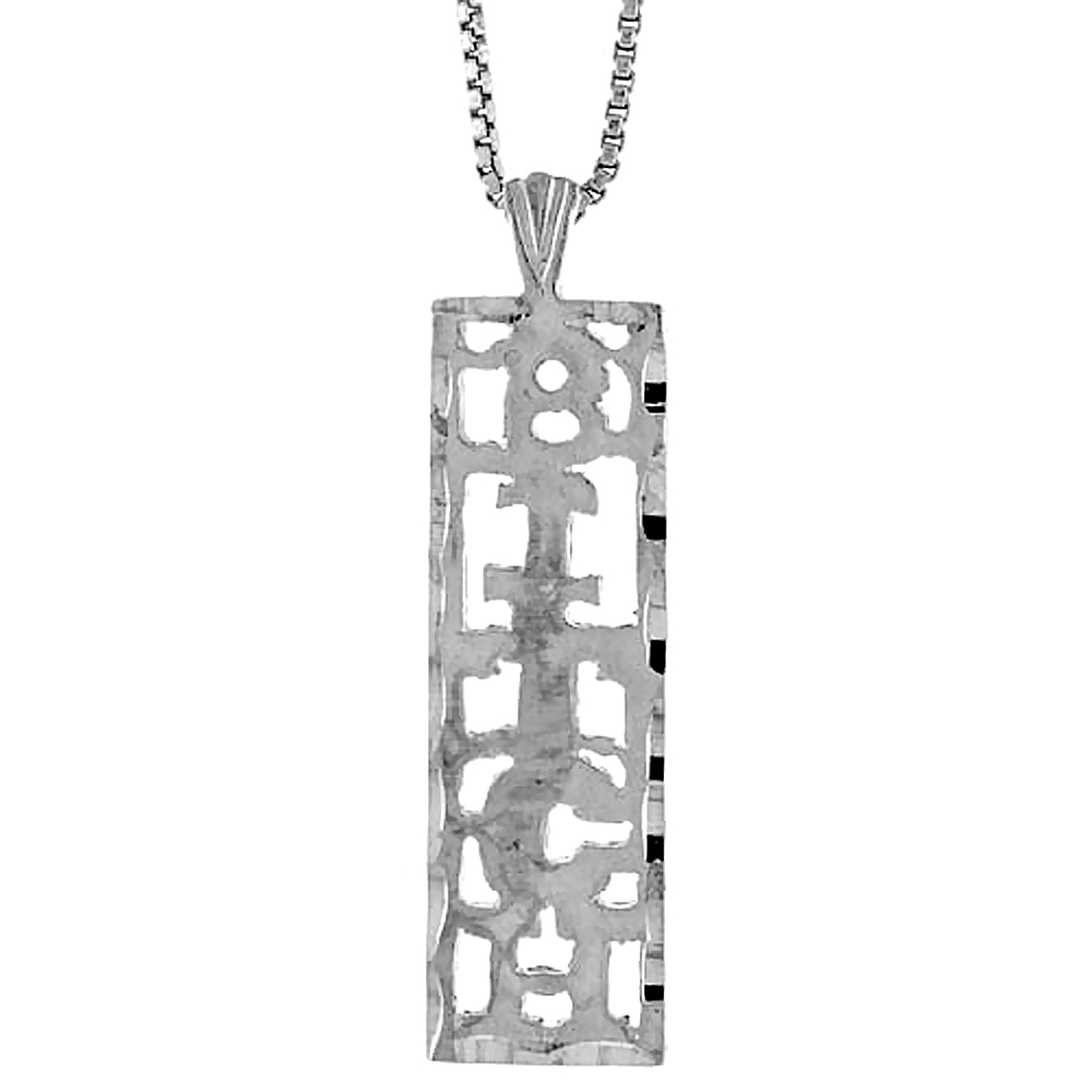 Sterling Silver BITCH Word Pendant, 1 1/4 inch Tall