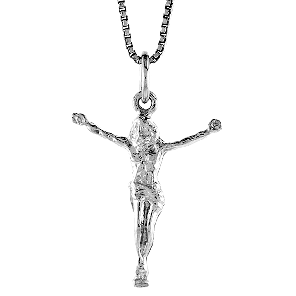 Sterling Silver Body of Christ Pendant, 1 inch 
