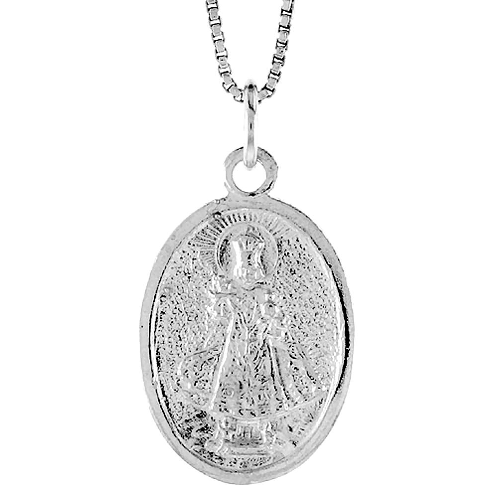 Sterling Silver Baby Jesus / Santo Nino Pendant, 1 1/16 inch 