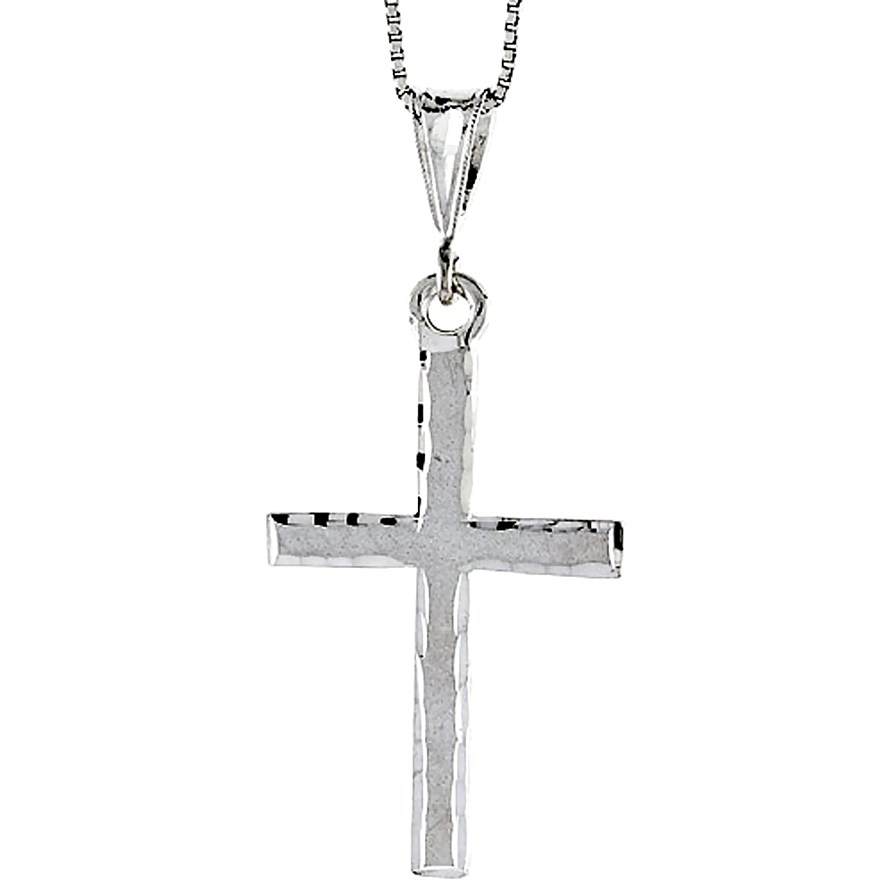 Sterling Silver Cross Pendant, 1 1/2 inch 