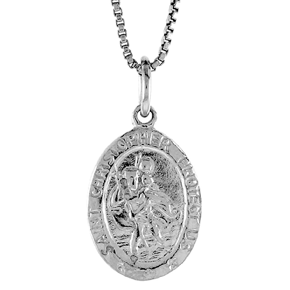 Sterling Silver St Christopher Medal , 3/4 inch 