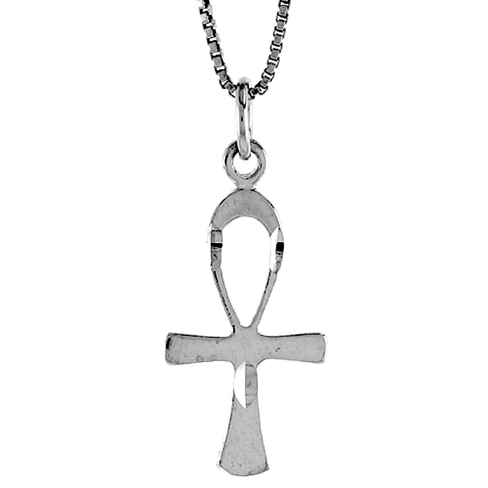 Sterling Silver Egyptian Ankh Pendant, 1 inch 