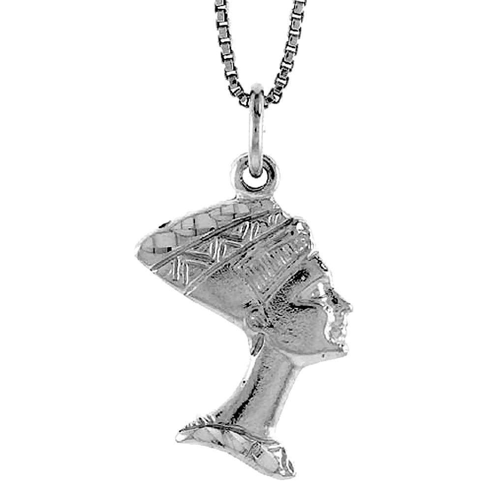 Sterling Silver Cleopatra Pendant, 3/4 inch 