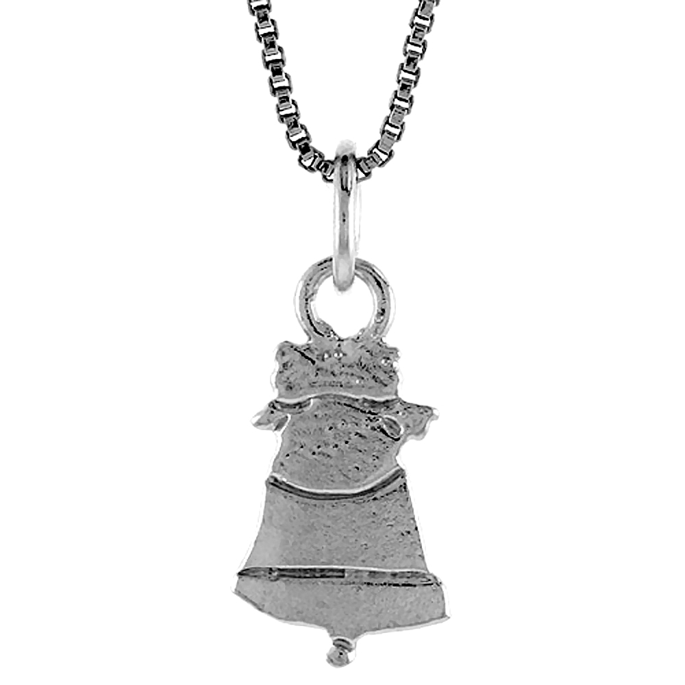 Sterling Silver Wedding Bells Pendant, 1/2 inch 