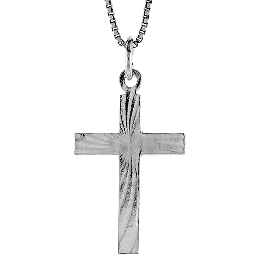Sterling Silver Cross Pendant, 1 1/16 inch