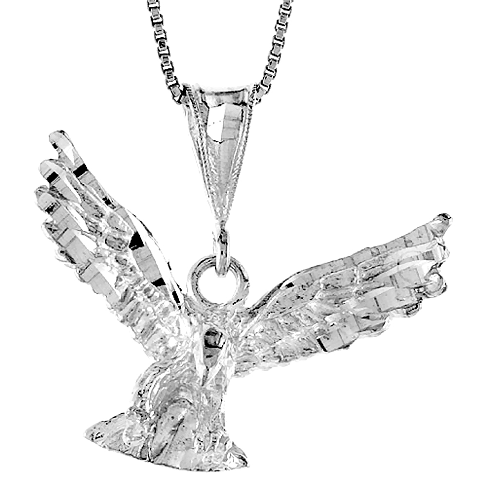 Sterling Silver Eagle Pendant, 5/8 inch 