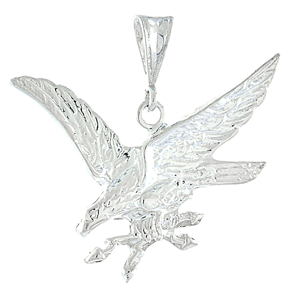 Sterling Silver Eagle Pendant, 1 inch 