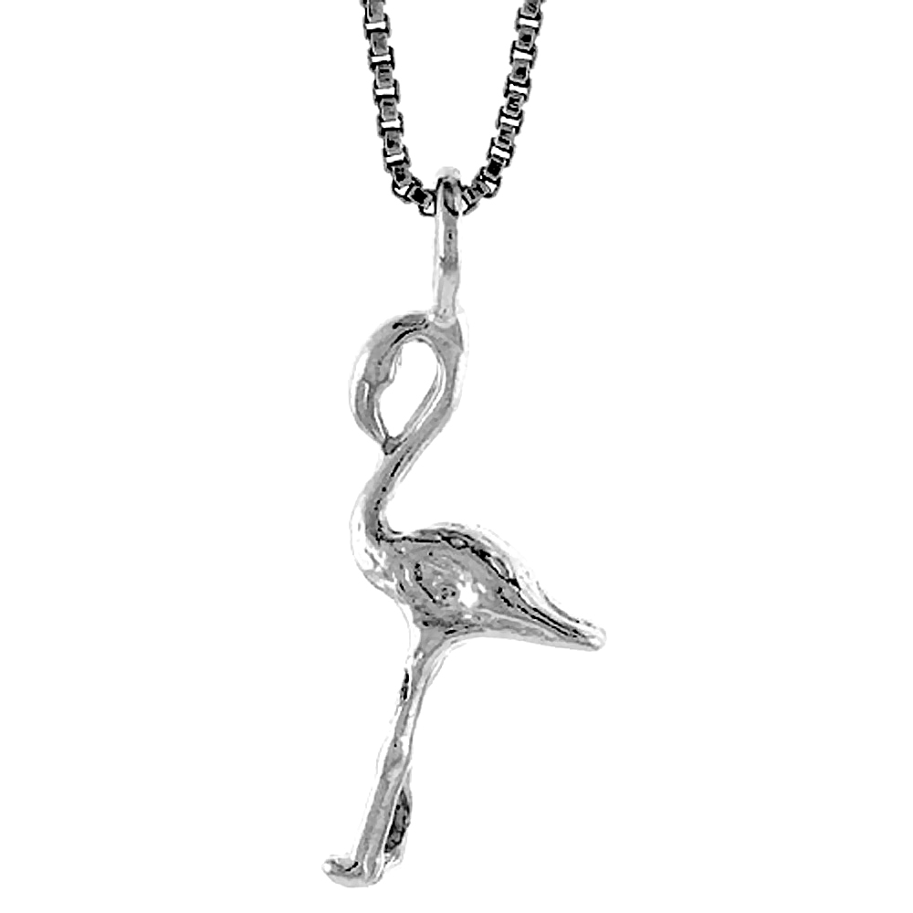 Sterling Silver Flamingo Pendant, 3/4 inch Tall