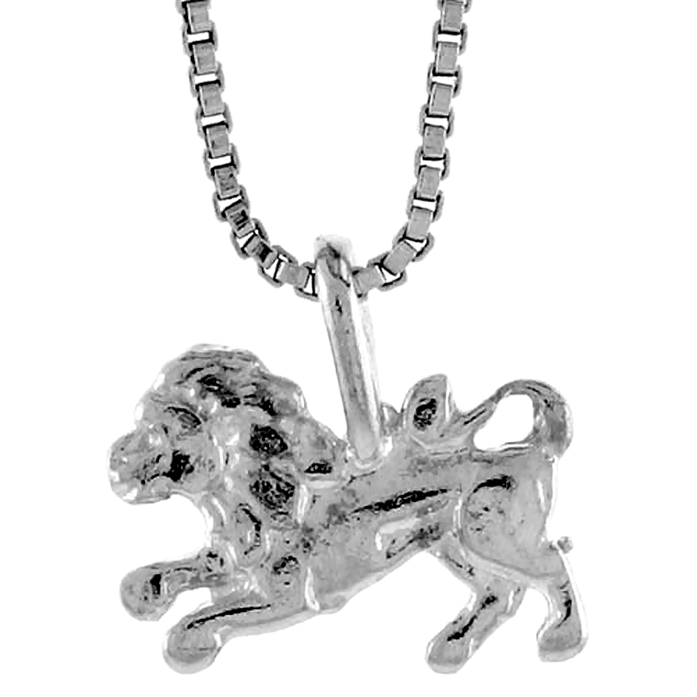 Sterling Silver Teeny Lion Pendant, 5/16 inch tall