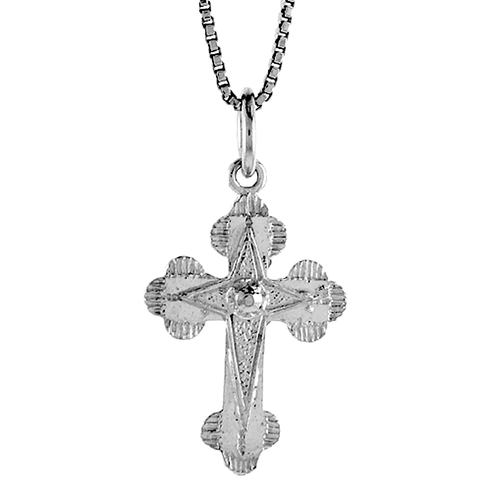 Sterling Silver Apostle&#039;s Cross Pendant, 1 inch 