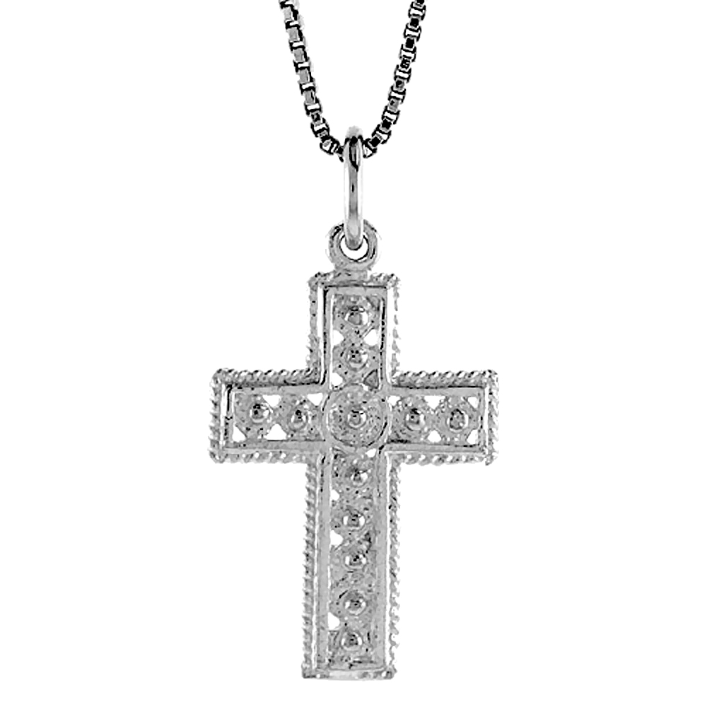 Sterling Silver Cross Pendant, 1 inch 