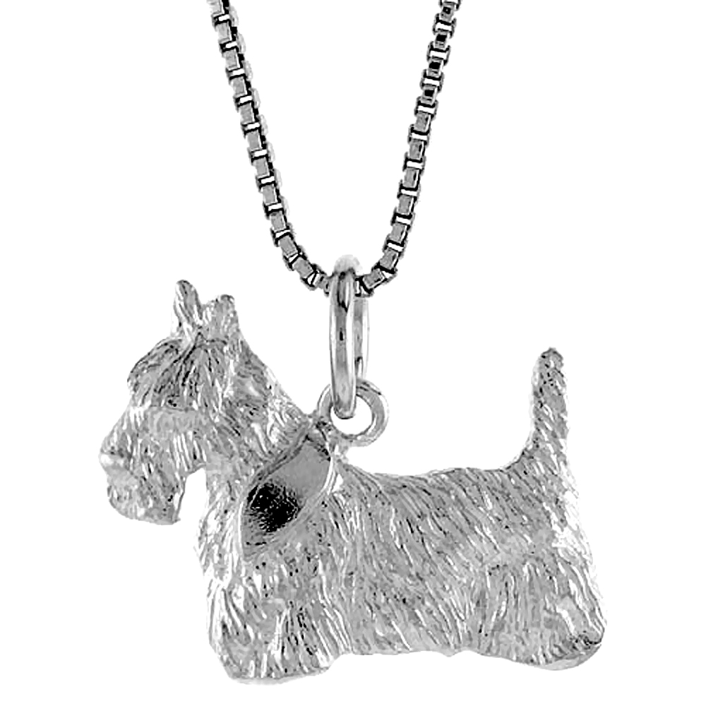 Sterling Silver Dog Pendant, 5/8 inch Tall