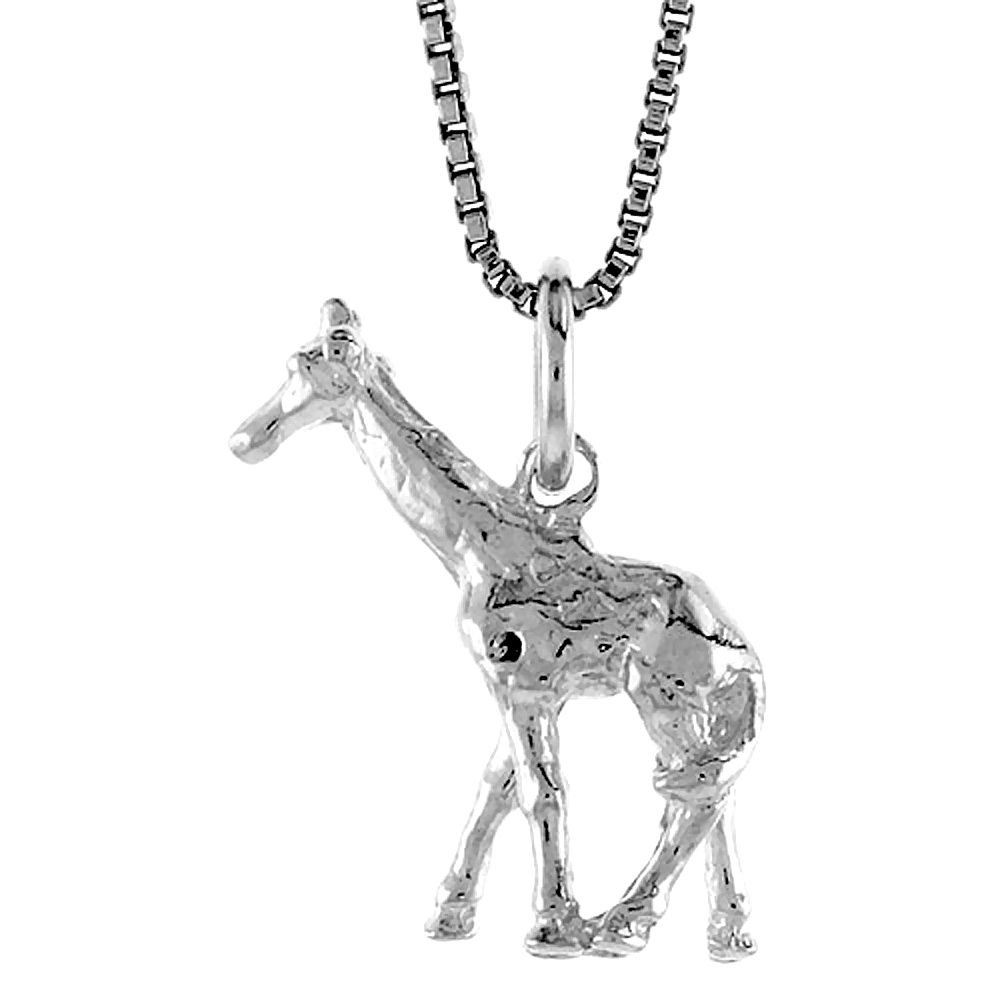 Sterling Silver Giraffe Pendant, 3/4 inch Tall