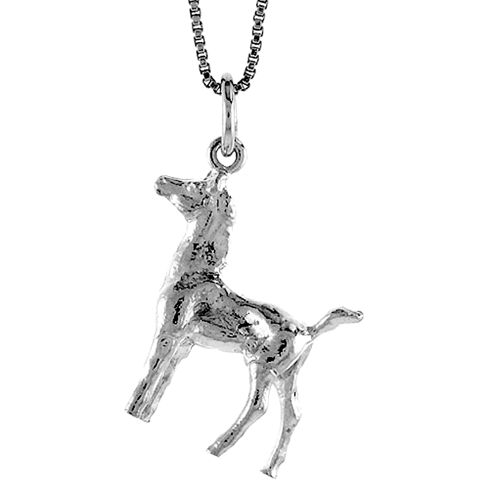 Sterling Silver Pony Pendant, 7/8 inch Tall