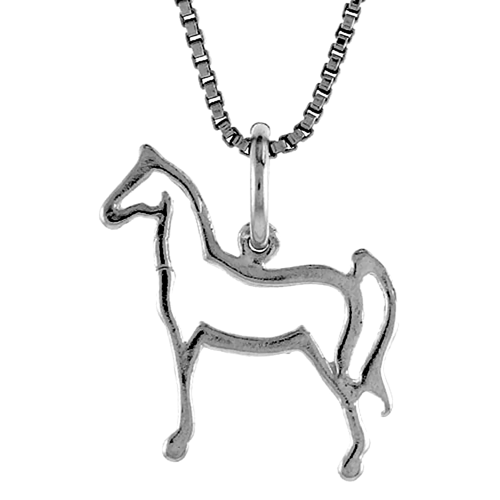 Sterling Silver Cut-out Horse Pendant, 3/4 inch Tall