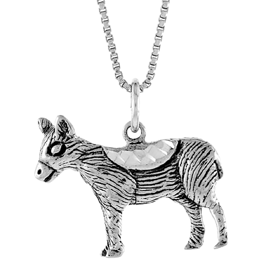 Sterling Silver Pony Pendant, 3/4 inch Tall
