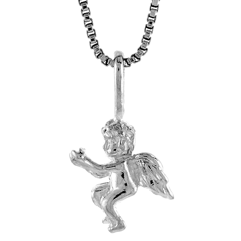 Sterling Silver Small Cupid Pendant, 1/2 inch Tall