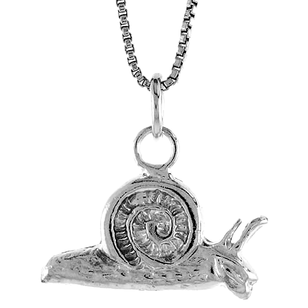 Sterling Silver Snail Pendant, 1/2 inch Tall
