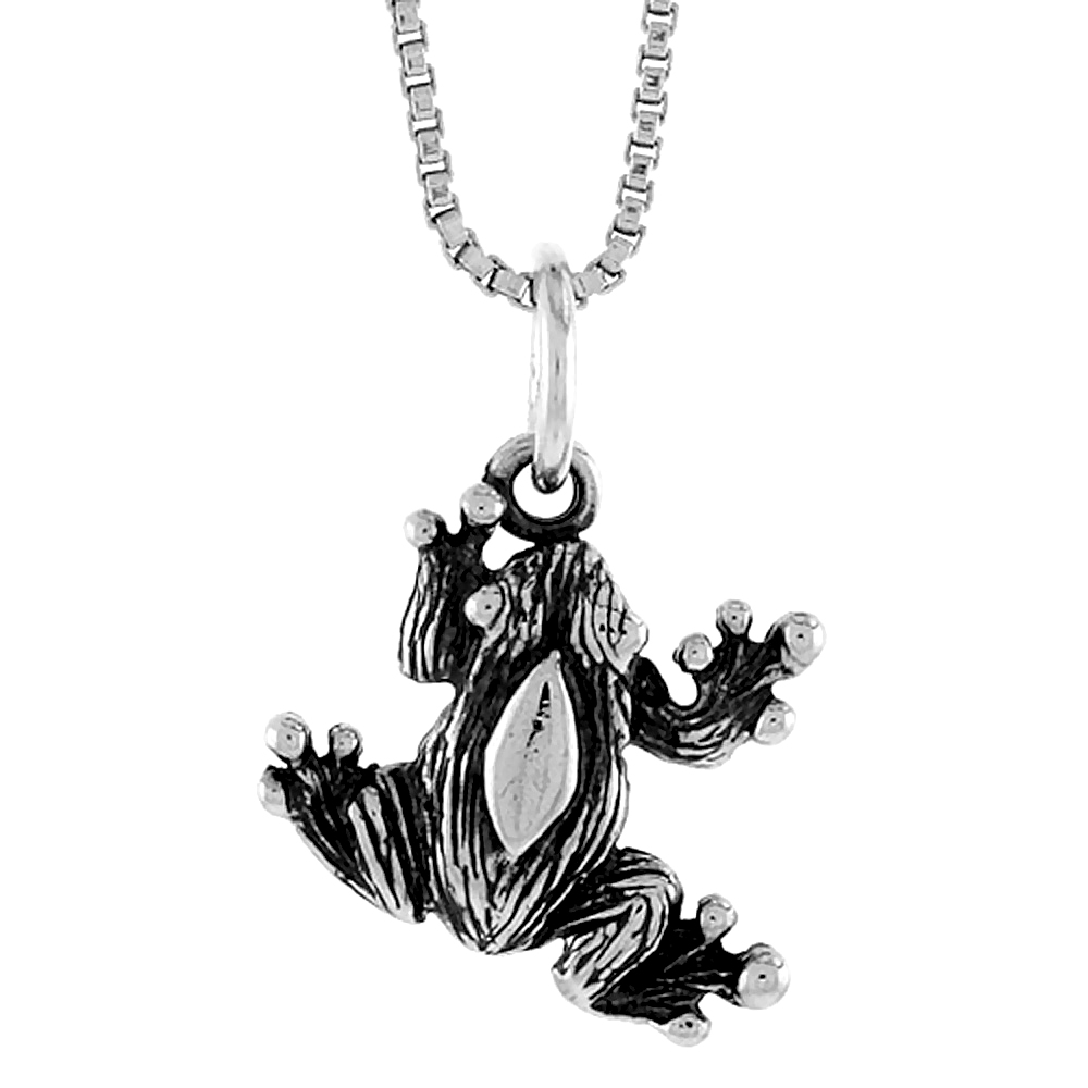 Sterling Silver Frog Pendant, 1/2 inch Tall