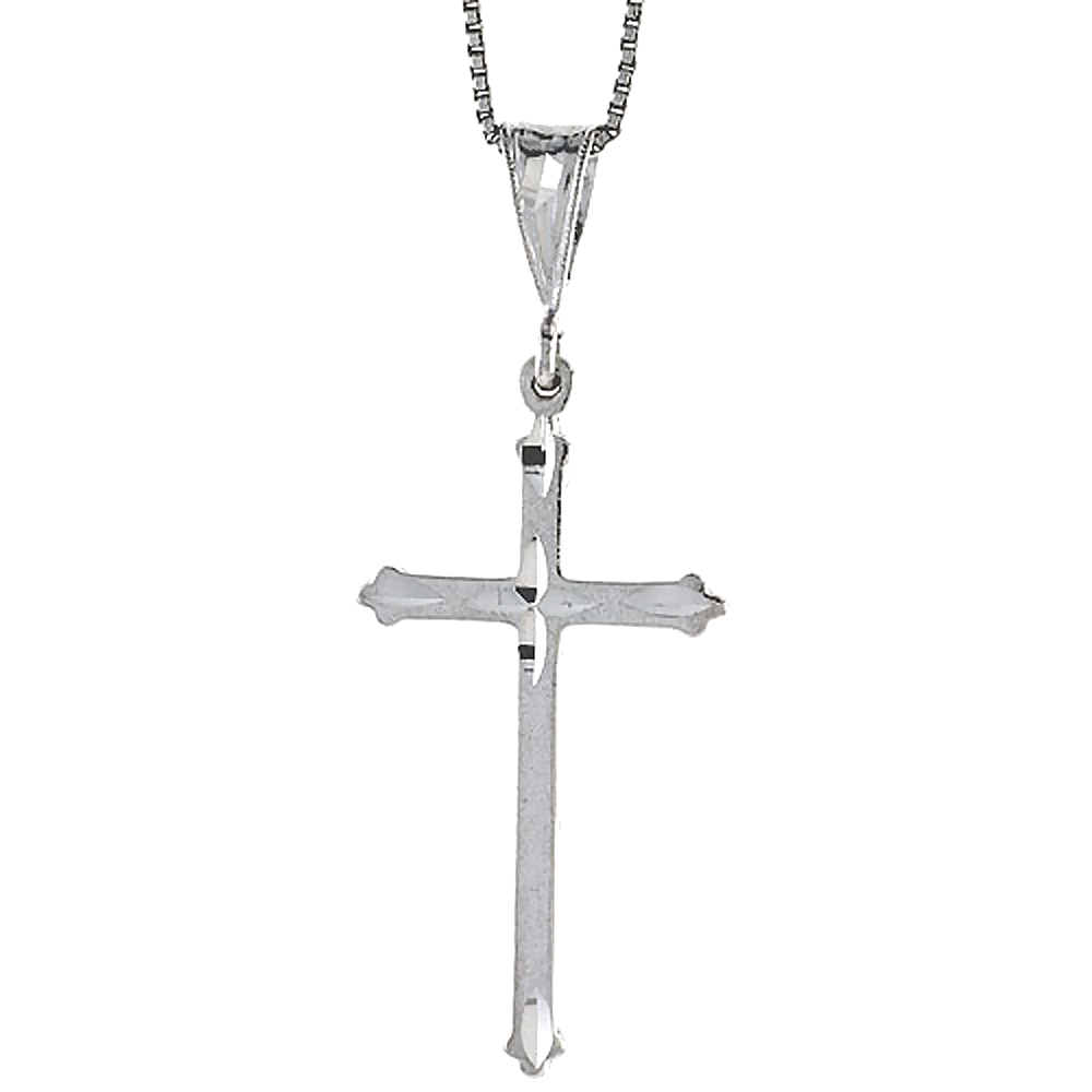 Sterling Silver Cross Pendant, 1 1/2 inch 