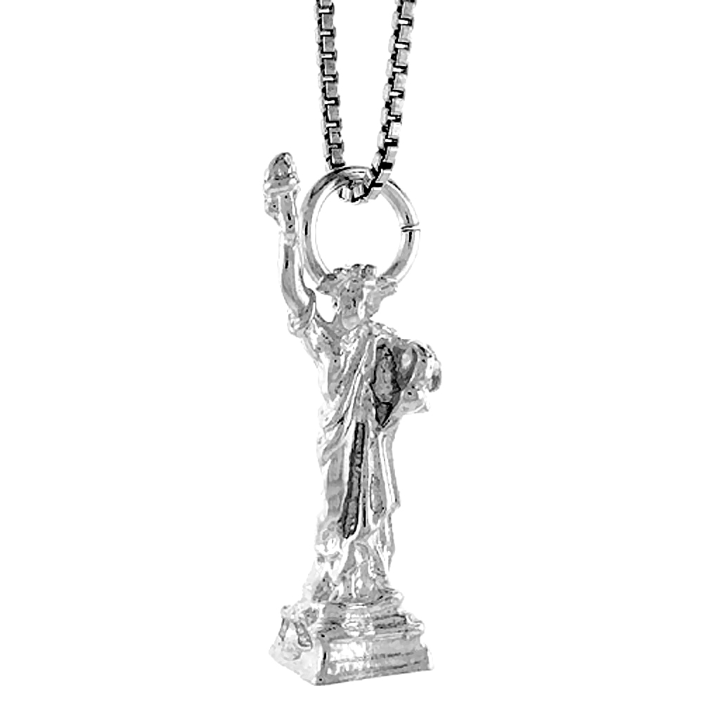Sterling Silver Statue of Liberty Pendant, 1 inch Tall