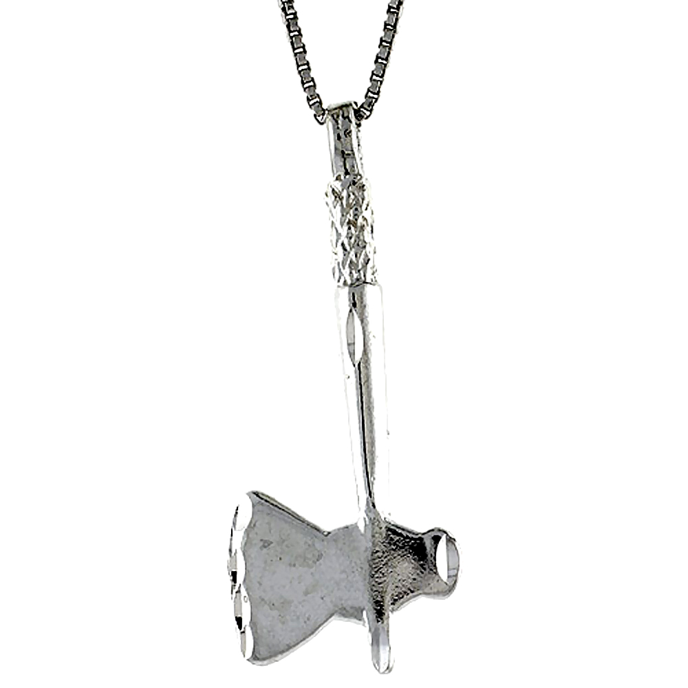 Sterling Silver Tomahawk Pendant, 1 1/4 inch Tall