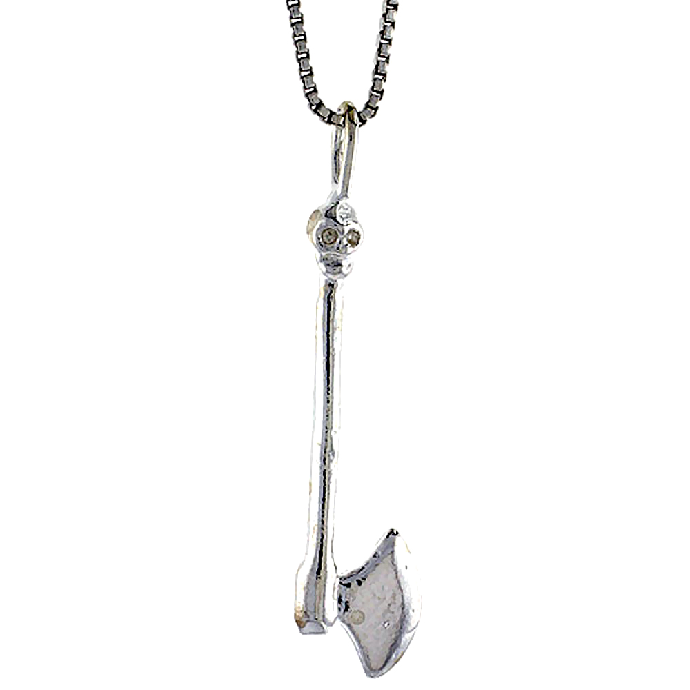Sterling Silver Axe Pendant, 1 1/4 inch Tall