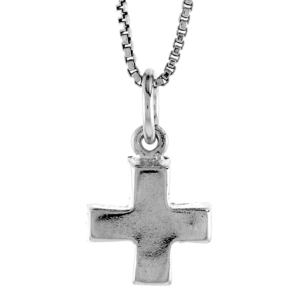 Sterling Silver Cross Pendant, 1/2 inch 