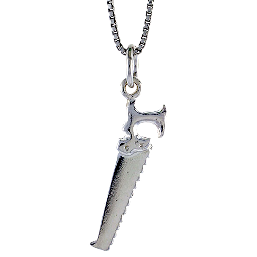 Sterling Silver Saw Pendant, 1 inch Tall
