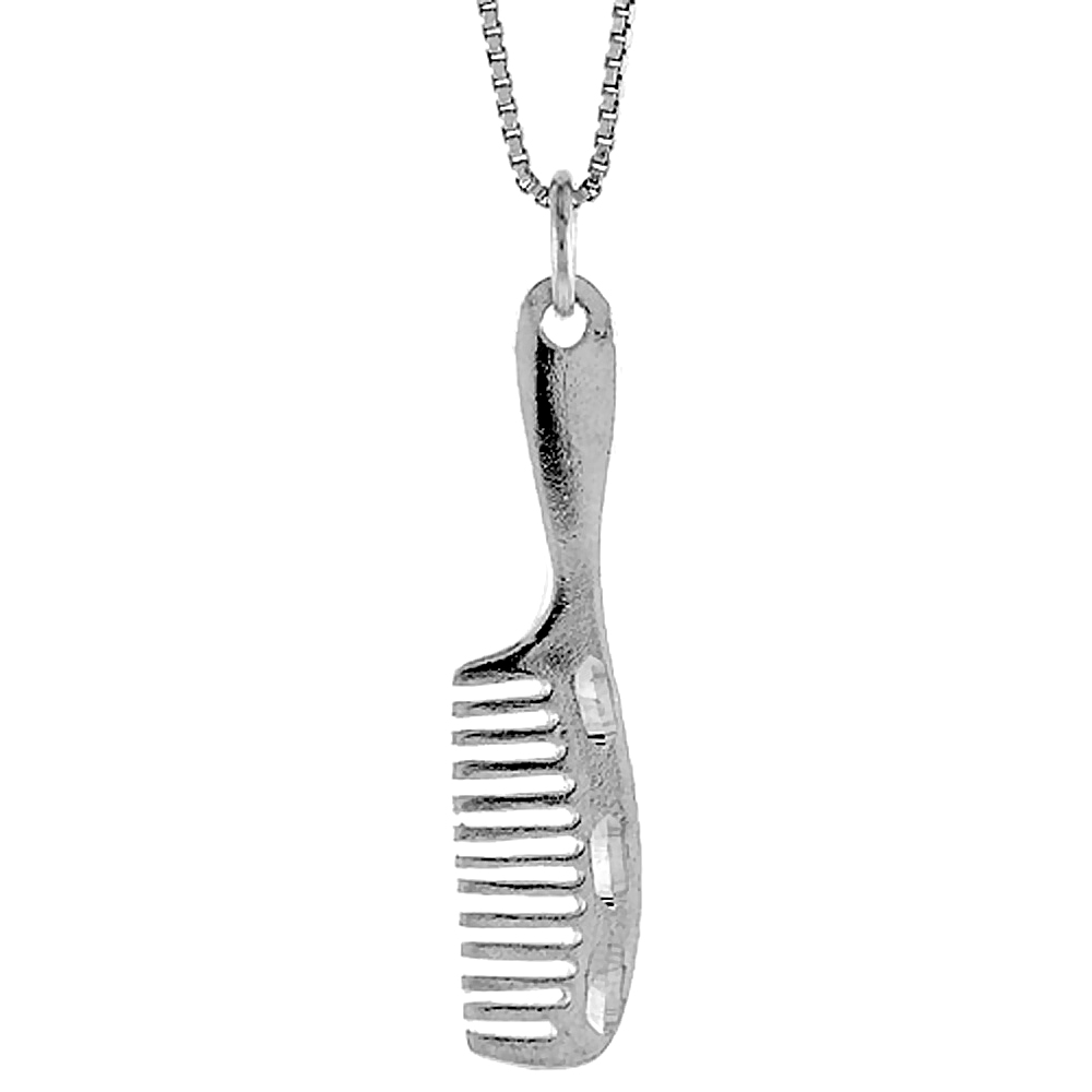 Sterling Silver Comb Pendant, 1 3/8 inch Tall