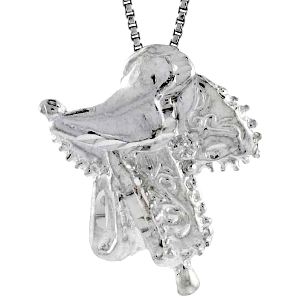 Sterling Silver Saddle Pendant, 7/8 inch Tall