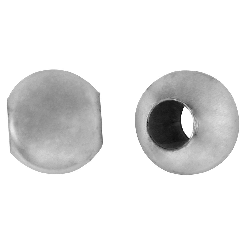 Sterling Silver 7mm Spacer Bead for Charm Bracelets Large Hole 6 pcs Matte finish