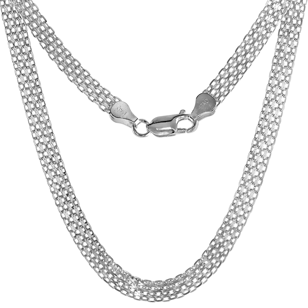 STERLING SILVER 5.5 MM ITALIAN BISMARK CHAIN