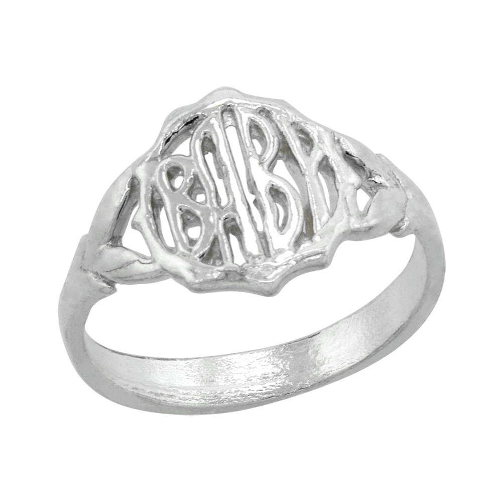 Sterling Silver Round Word Toe Ring for Women Pinky Midi Knuckle Available in Size 1 to 5