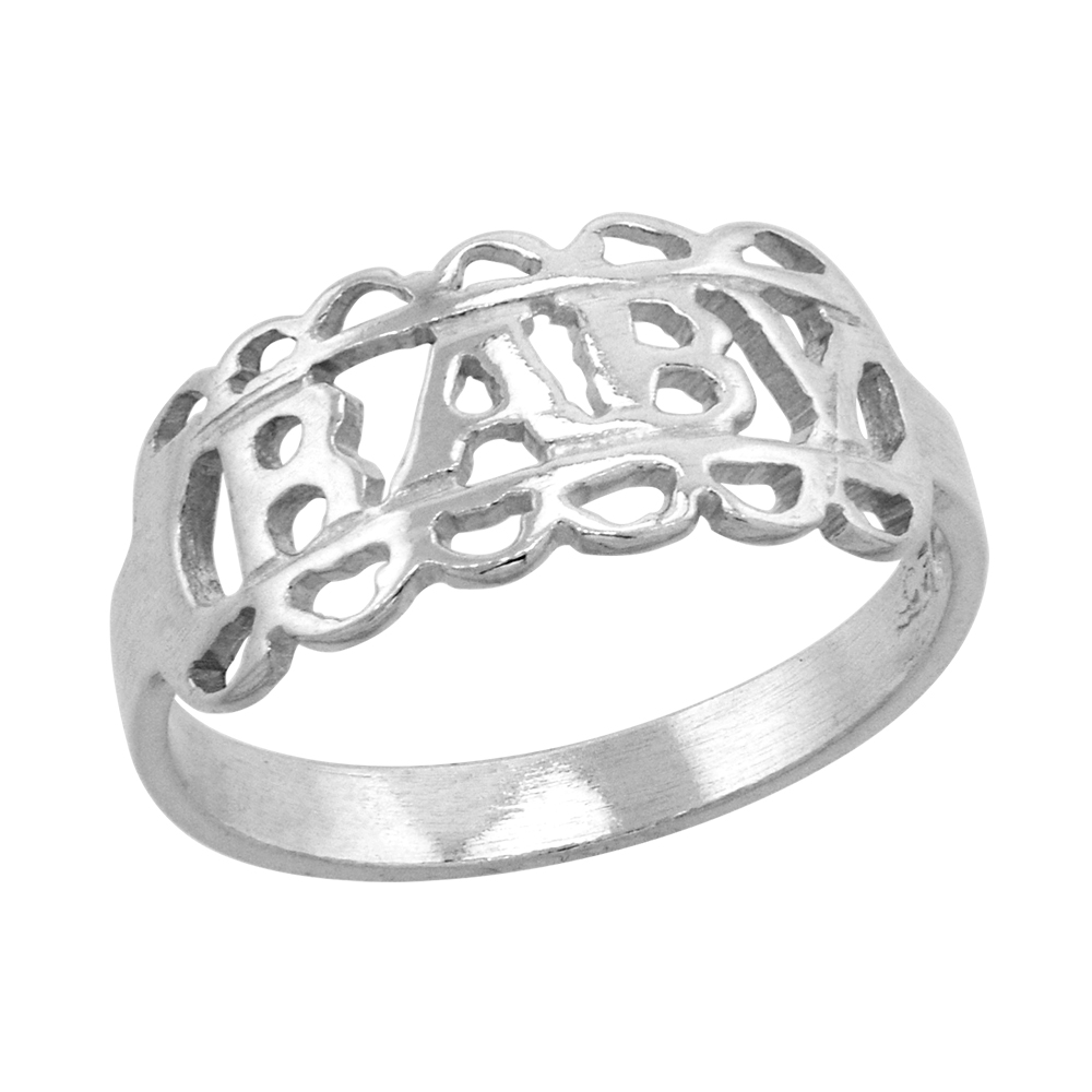 Sterling Silver Tiny Scalloped Edge Word Toe Ring for Women Pinky Midi Knuckle Available in Size 1 to 5