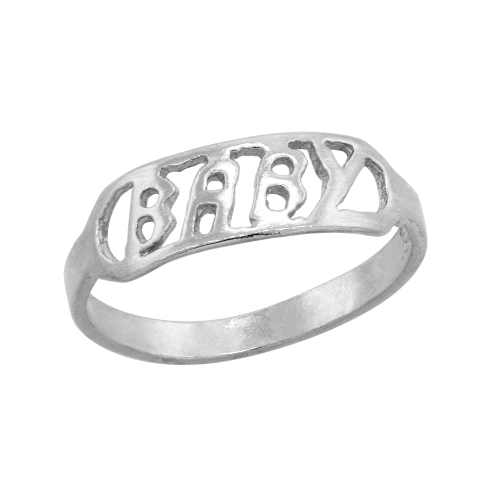 Sterling Silver Tiny Word Toe Ring for Women Pinky Midi Knuckle Available in Size 1 to 5