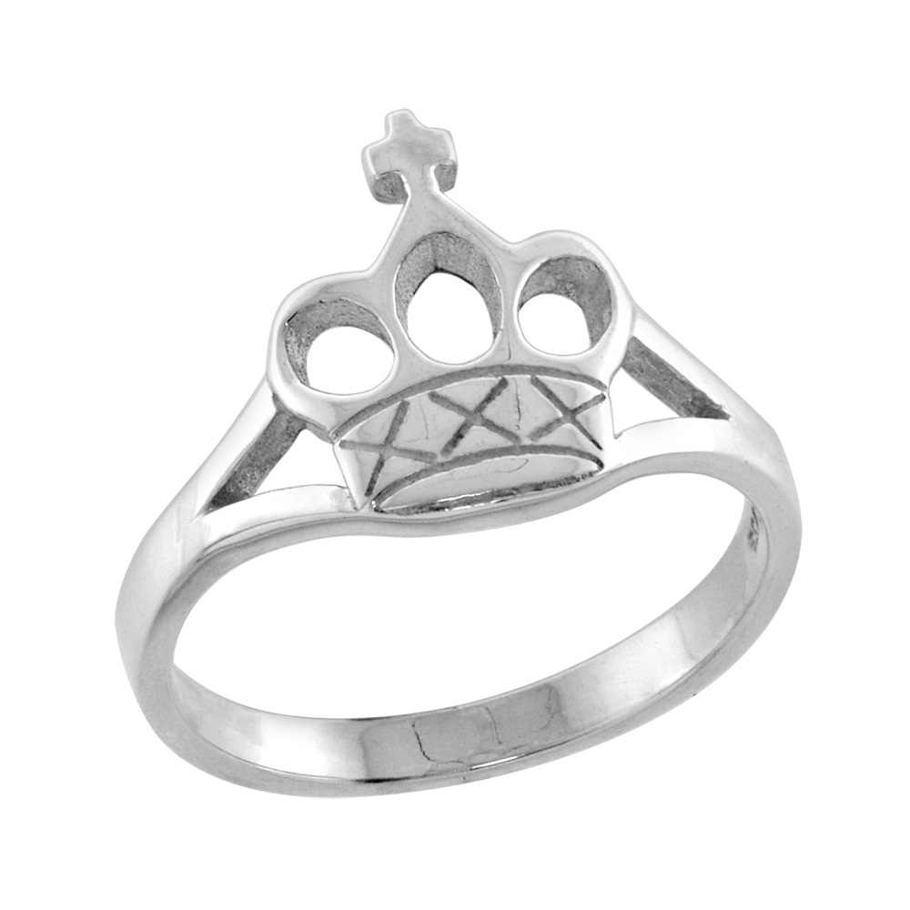 Sterling Silver Tiny Crown Toe Ring for Women Pinky Ring Midi Ring Knuckle Ring Available in Size 1 to 5