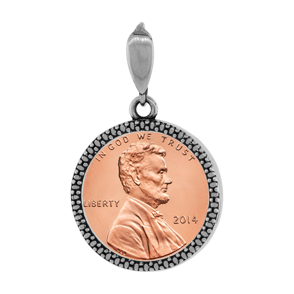 STERLING SILVER PENNY BEZEL 19 MM COINS PRONG BACK ILLUSION EDGE 1 CENT COIN NOT INCLUDED