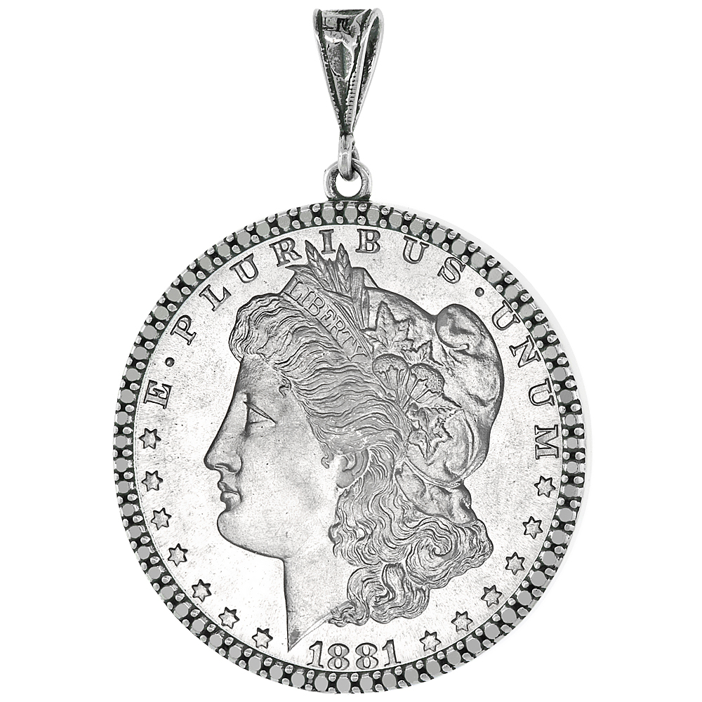 STERLING SILVER DOLLAR BEZEL 38 MM COINS PRONG BACK ILLUSION EDGE MEXICAN OLYMPIC ONE DOLLAR COIN NOT INCLUDED