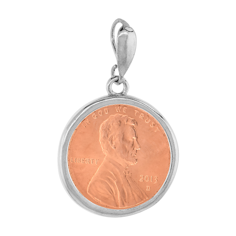 STERLING SILVER PENNY BEZEL 19 MM COINS PRONG BACK ROUND EDGE 1 CENT COIN NOT INCLUDED