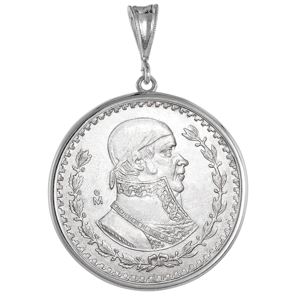 STERLING SILVER MEXICAN 1 PESO BEZEL 34 MM COINS PRONG BACK ROUND EDGE COIN NOT INCLUDED