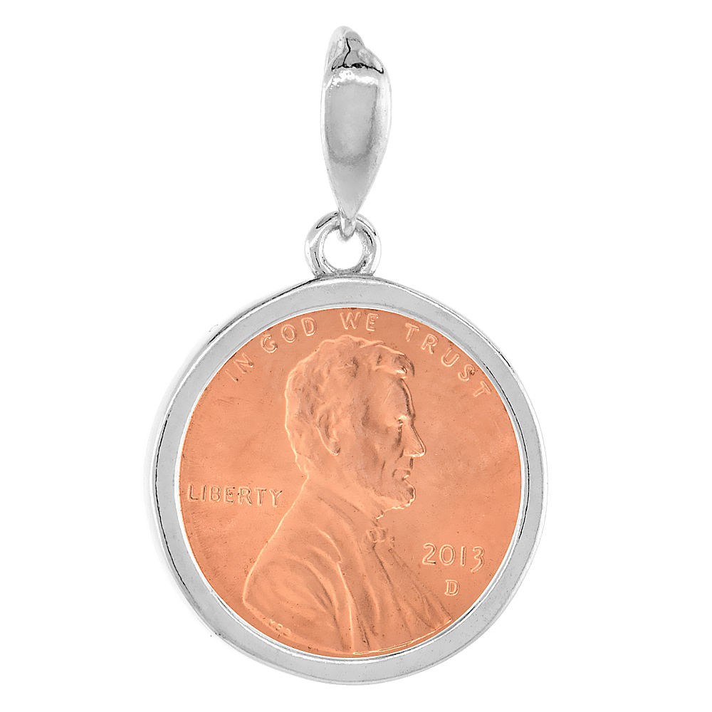 STERLING SILVER PENNY BEZEL 19 MM COINS PRONG BACK SQUARE EDGE 1 CENT COIN NOT INCLUDED