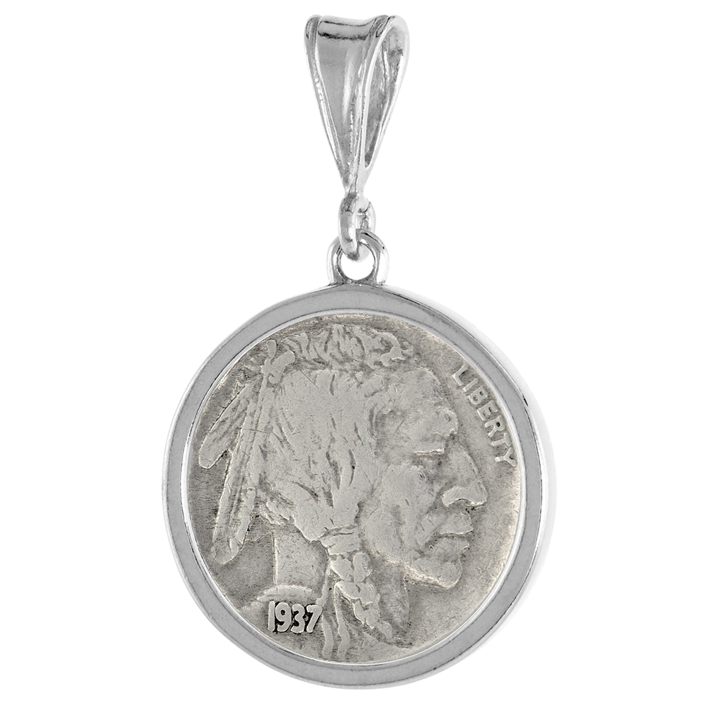 STERLING SILVER NICKEL BEZEL 21 MM COINS PRONG BACK SQUARE EDGE 5 CENT COIN NOT INCLUDED