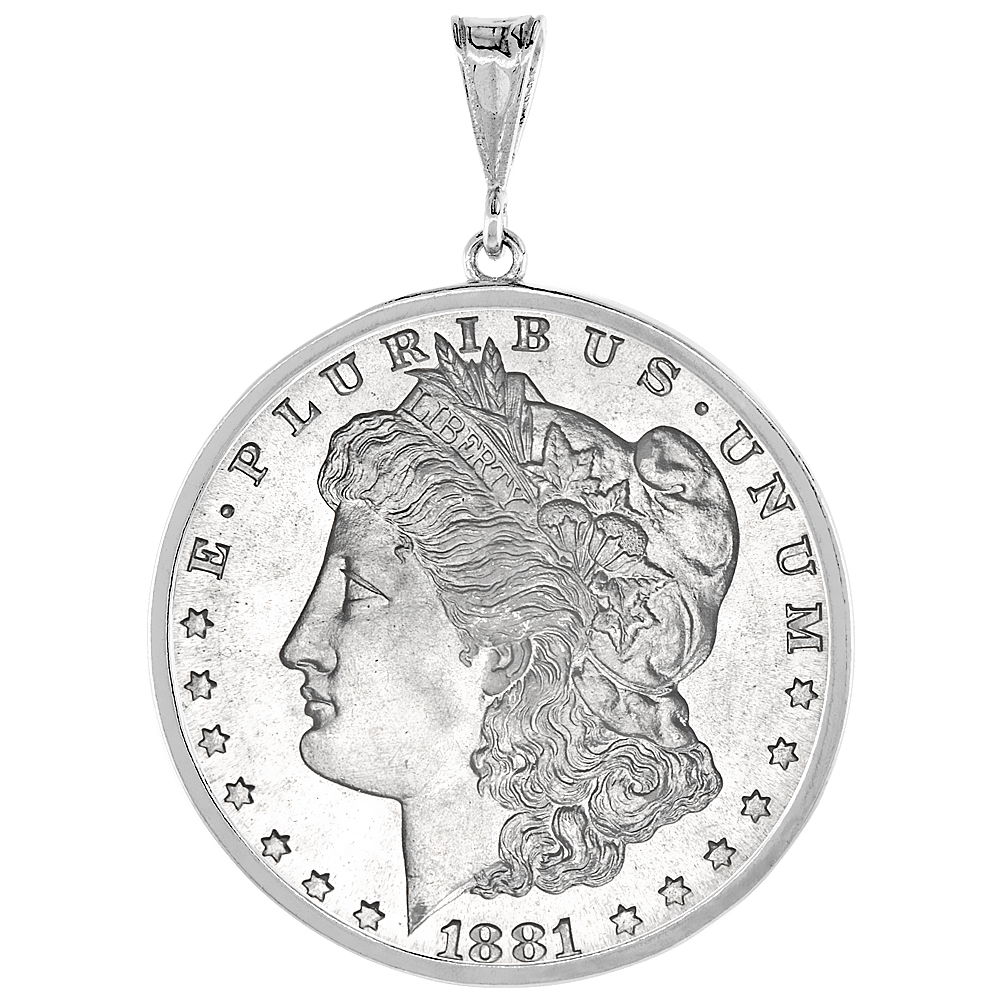 Sterling Silver Dollar Bezel 38 mm Coins Prong Back Square Edge Mexican Olympic One Dollar Coin NOT Included