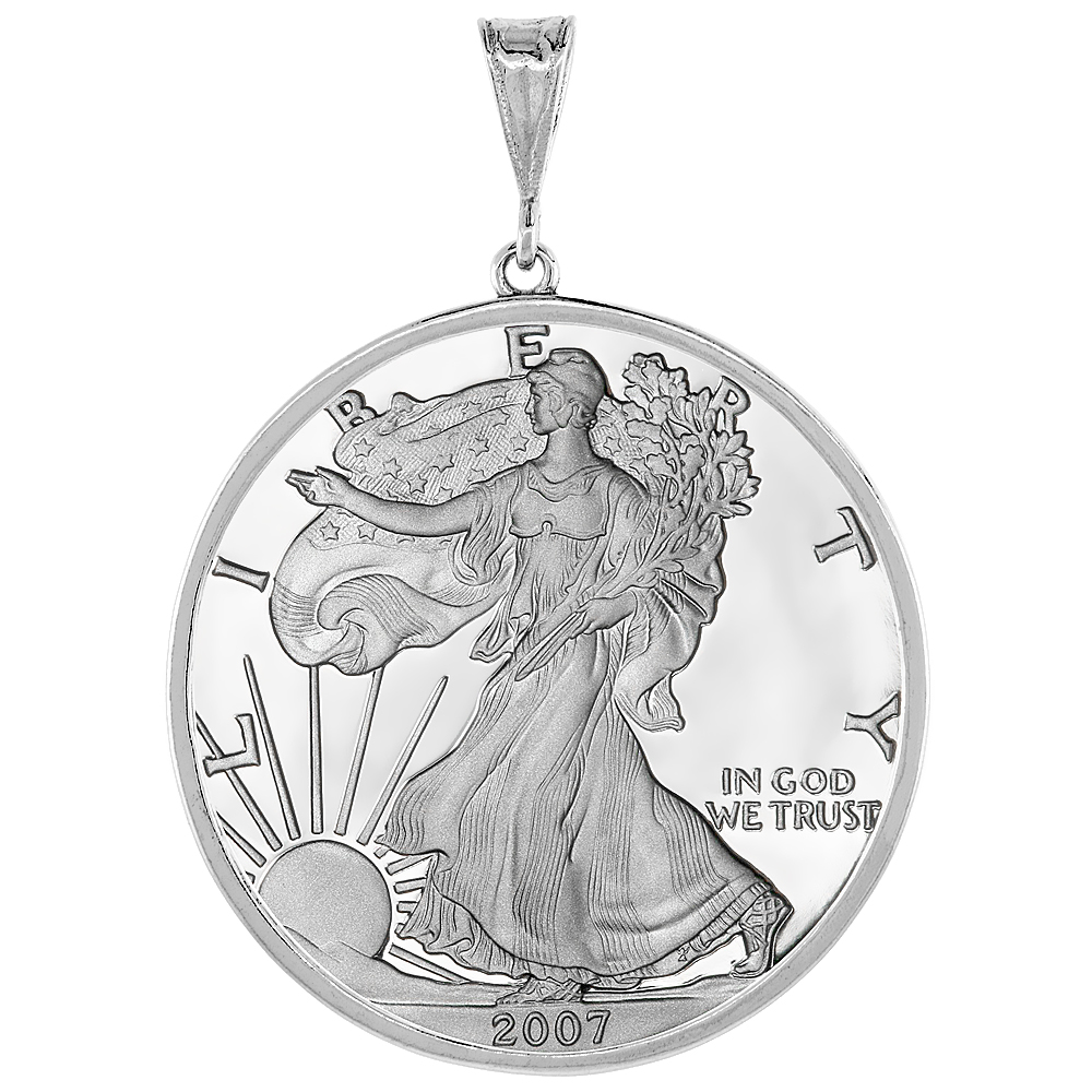 STERLING SILVER SILVER EAGLE BEZEL 41 MM COINS PRONG BACK SQUARE EDGE 1 OZ COIN NOT INCLUDED
